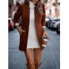 image:imageCHARTOU Womens Winter Mid Long Tweed Trench Coat Slim Cinched Waist Peacoat Notched Lapel Overcoat FallBrick Red