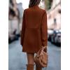 image:imageCHARTOU Womens Winter Mid Long Tweed Trench Coat Slim Cinched Waist Peacoat Notched Lapel Overcoat FallBrick Red