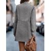 image:imageCHARTOU Womens Winter Mid Long Tweed Trench Coat Slim Cinched Waist Peacoat Notched Lapel Overcoat FallGrey