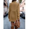 image:imageCHARTOU Womens Winter Mid Long Tweed Trench Coat Slim Cinched Waist Peacoat Notched Lapel Overcoat FallKhaki