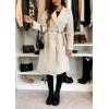 image:imageCHARTOU Womens Winter Wool Long Pea Coat Notch Lapel Double Breasted Classy Tweed Overcoat with BeltApricot
