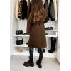image:imageCHARTOU Womens Winter Wool Long Pea Coat Notch Lapel Double Breasted Classy Tweed Overcoat with BeltCoffee