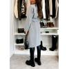 image:imageCHARTOU Womens Winter Wool Long Pea Coat Notch Lapel Double Breasted Classy Tweed Overcoat with BeltGrey