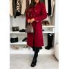 image:imageCHARTOU Womens Winter Wool Long Pea Coat Notch Lapel Double Breasted Classy Tweed Overcoat with BeltRed