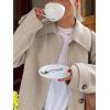 image:imageCHARTOU Womens Wool Blend Short Jacket Oversized Lapel Bottons Cropped Pea Coat Winter OutwearKhaki
