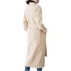 image:imageCHARTOU Womens Wool Blend Trench Coat Notched Lapel Double Breasted Wrap Overcoat with BeltApricot