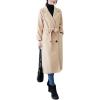 image:imageCHARTOU Womens Wool Blend Trench Coat Notched Lapel Double Breasted Wrap Overcoat with BeltApricot
