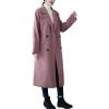 image:imageCHARTOU Womens Wool Blend Trench Coat Notched Lapel Double Breasted Wrap Overcoat with BeltCaramel