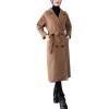 image:imageCHARTOU Womens Wool Blend Trench Coat Notched Lapel Double Breasted Wrap Overcoat with BeltDusty Pink