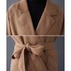 image:imageCHARTOU Womens Wool Blend Trench Coat Notched Lapel Double Breasted Wrap Overcoat with BeltDusty Pink