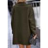 image:imageFuzzy Sherpa Fleece Jacket Women Winter Coat Lapel Warm Trench Coat Teddy Button Down Sherpa CoatArmy Green