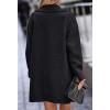 image:imageFuzzy Sherpa Fleece Jacket Women Winter Coat Lapel Warm Trench Coat Teddy Button Down Sherpa CoatBlack