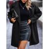 image:imageFuzzy Sherpa Fleece Jacket Women Winter Coat Lapel Warm Trench Coat Teddy Button Down Sherpa CoatBlack