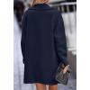 image:imageFuzzy Sherpa Fleece Jacket Women Winter Coat Lapel Warm Trench Coat Teddy Button Down Sherpa CoatNavy