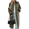 image:imageCHARTOU Long Trench Coat Women Fall Fashion Single Breast Oversized Windproof Patchwork Collar OvercoatArmy
