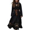 image:imageCHARTOU Long Wool Coat for Women Winter Elegant Double Breast Trench Pea Coat OvercoatsBlack