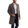 image:imageCHARTOU Men Casual Trench Coat Quilted Notched Collar Plaid Pea Coat Warm OvercoatCamel