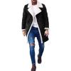 image:imageCHARTOU Mens Chunky Sherpa Fleece Double Breasted Faux Suede Jacket OvercoatBlack