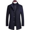 image:imageCHARTOU Mens Thicken Stand Collar Button Up Quilted Wool Pea Coat Overcoat with Detachable VestNavy