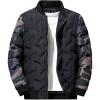 image:imageCHARTOU Mens Winter Thicken Zip Up Windproof Quilted Coat Bomber Jacket OvercoatBlack