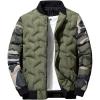 image:imageCHARTOU Mens Winter Thicken Zip Up Windproof Quilted Coat Bomber Jacket OvercoatGreen