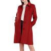 image:imageCHARTOU Slim Wool Coat for Women Trenchcoat Peacoat Woolen Trench Coat Long Winter Coat Single Breasted OvercoatRed