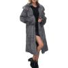 image:imageCHARTOU Warm Long Faux Fur Coat Women Winter Jacket Fluffy Fur Jacket Snow Fuzzy Long Sleeve Overcoat PocketsGrey