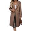 image:imageCHARTOU Women Elegant Lapel Tweed Pea Coats Trench Long Wool Double Breasted Casual Office Overcoat WinterBrown