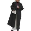image:imageCHARTOU Women Long Winter Jacket Wool Pea Coat Barrel Sleeve Loose Duster Coat Trench OvercoatBlack