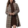 image:imageCHARTOU Women Long Wool Houndstooth Pea Coat Fall Winter Notched Lapel Double Breasted Trench OvercoatMulticolour