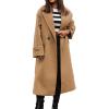 image:imageCHARTOU Women Loose Long Wool Coat Notched Lapel Peacoat Woolen Jacket Winter Warm Overcoat Pea Coat Trench CoatKhaki