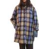 image:imageCHARTOU Women Stand Collar Plaid Cocoon Midi Overcoat Single Breast Wool Blend Trench Pea Coat with PocketsPlaid