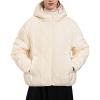 image:imageCHARTOU Women Warm Down Jacket Winter Parka Coat Thicken Puffer Jacket Quilted Hooded Full Zip Outdoor OvercoatBeige