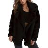 image:imageCHARTOU Women Winter Faux Fur Coat Fuzzy Sherpa Fleece Jacket Open Front Teddy Bear Coat Overcoat XXLargeBlack