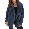 image:imageCHARTOU Women Winter Faux Fur Coat Fuzzy Sherpa Fleece Jacket Open Front Teddy Bear Coat Overcoat XXLargeBlue