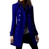 image:imageCHARTOU Women Winter Slim Double Breasted Wool Coat Jacket Peacoat Woolen Overcoat Blazers Mid Long Trench CoatBlue