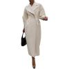image:imageCHARTOU Womens Elegant Lapel Collar PrincessCore DoubleBreasted Wool Blend Trench OvercoatWhite