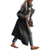 image:imageCHARTOU Womens Elegant SingleBreast Wool Blend Long Length Oversized Pea Coat OvercoatGrey