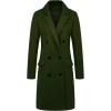 image:imageCHARTOU Womens Elegant Tailored Collar DoubleBreasted Woolen Midi Long OvercoatArmy Green