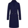 image:imageCHARTOU Womens Elegant Tailored Collar DoubleBreasted Woolen Midi Long OvercoatNavy