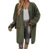 image:imageCHARTOU Womens Fall Winter Button Down Trench Pea Coat Faux Fur Casual Fleece Jacket Pocketed Long OvercoatArmy Green