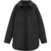image:imageCHARTOU Womens Insulated Padded Quilted Button Down Shirt Jacket Overcoat with PocketBlack