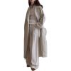 image:imageCHARTOU Womens Long Trench Coat Fall Notch Lapel Oversized Jacket Windproof Overcoat with PocketsBean Green