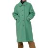 image:imageCHARTOU Womens Long Wool Coats Winter Thick Single Breasted Overcoat Back Slit Lapel Trench PeacoatEmerald Green