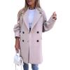 image:imageCHARTOU Womens Oversized Wool Blend Tailored Collar Double Breasted Trench Coat OvercoatApricot