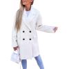 image:imageCHARTOU Womens Oversized Wool Blend Tailored Collar Double Breasted Trench Coat OvercoatWhite