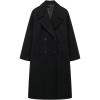 image:imageCHARTOU Womens Winter Double Breasted Tweed Pea Coat Trench Oversized Notch Lapel Long Jacket Overcoat WarmBlack