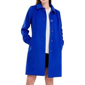 image:imageCHARTOU Slim Wool Coat for Women Trenchcoat Peacoat Woolen Trench Coat Long Winter Coat Single Breasted OvercoatBlue