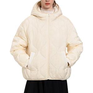 image:imageCHARTOU Women Warm Down Jacket Winter Parka Coat Thicken Puffer Jacket Quilted Hooded Full Zip Outdoor OvercoatBeige