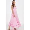image:imageCHARTOU Boho Halter Maxi Dress for Women Smocked Backless Summer Dress Beach Long Flowy Dress Ruffle SundressPink